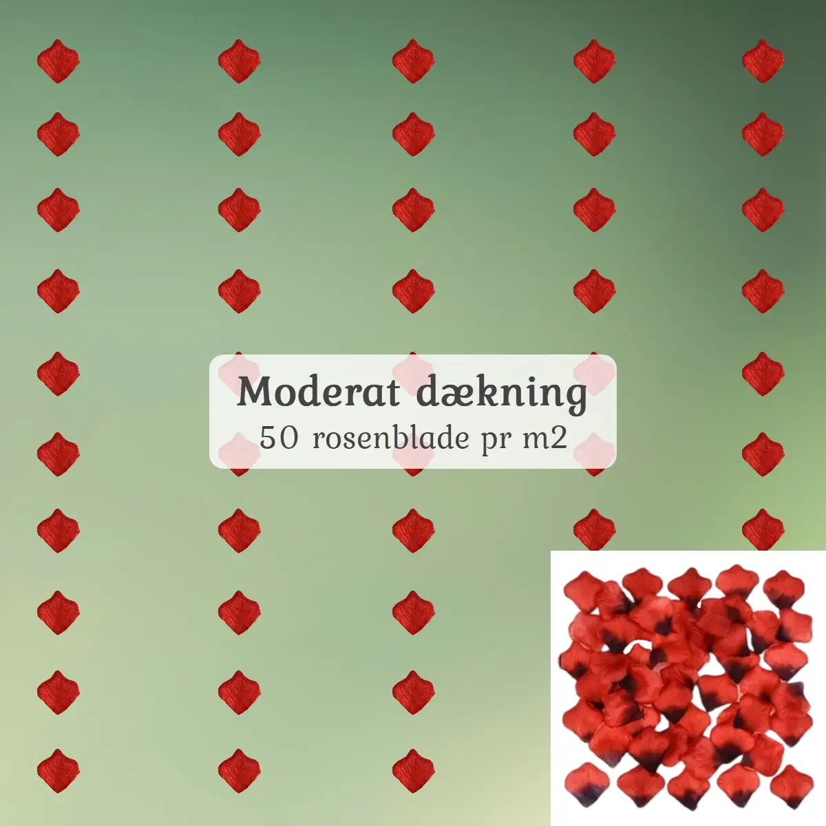 Kunstige rosenblade sort og rød moderat dækning a (1) Kunstige rosenblade moderat dækning