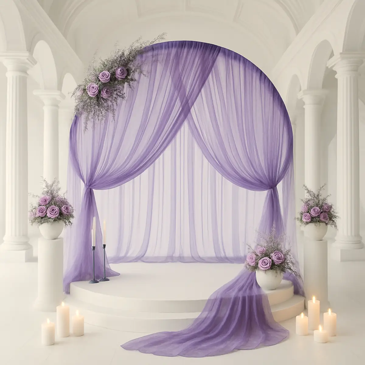 lej lavendel lilla chiffon stof 160x800 cm