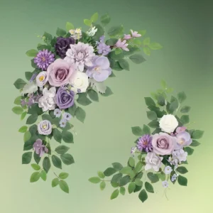 lej Kunstige blomster dekorationer | Blomster til buer og skilte | Lilla | Roser og orkideer