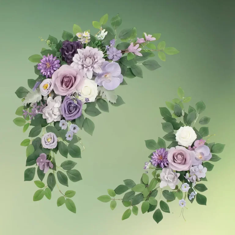 lej Kunstige blomster dekorationer | Blomster til buer og skilte | Lilla | Roser og orkideer