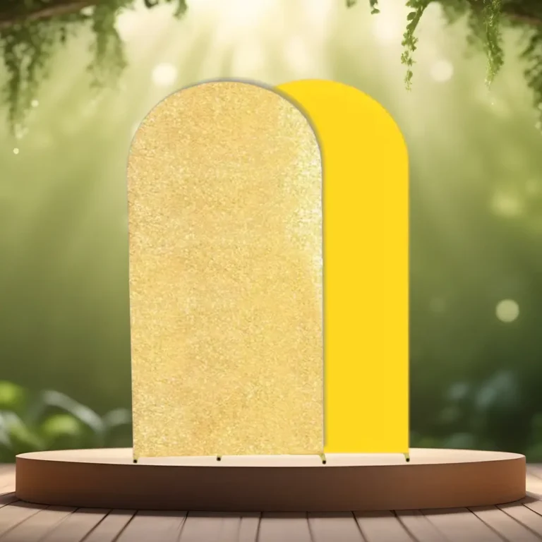 lej Ballonbue stativ | Vielsesbue | Guldfarvet | XL | 2 x 1 m med guld pailet betræk