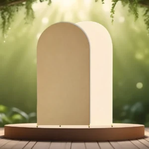 lej Betræk til buet backdrop stativ | Khaki brun & Creme | Tosidet backdrop overtræk | Flere str.