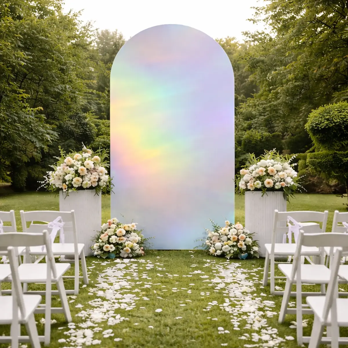 lej Betræk til buet backdrop stativ | Metallisk multifarvet | L | 1,8 x 0,8 m