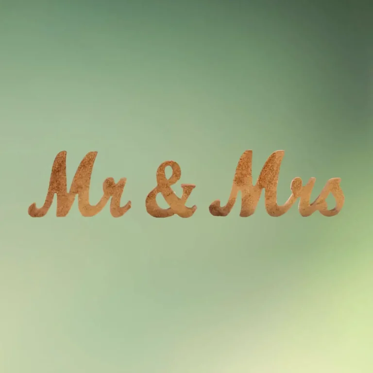 lej Mr & Mrs træskilt | Mr and Mrs | Træ skilt til bryllup