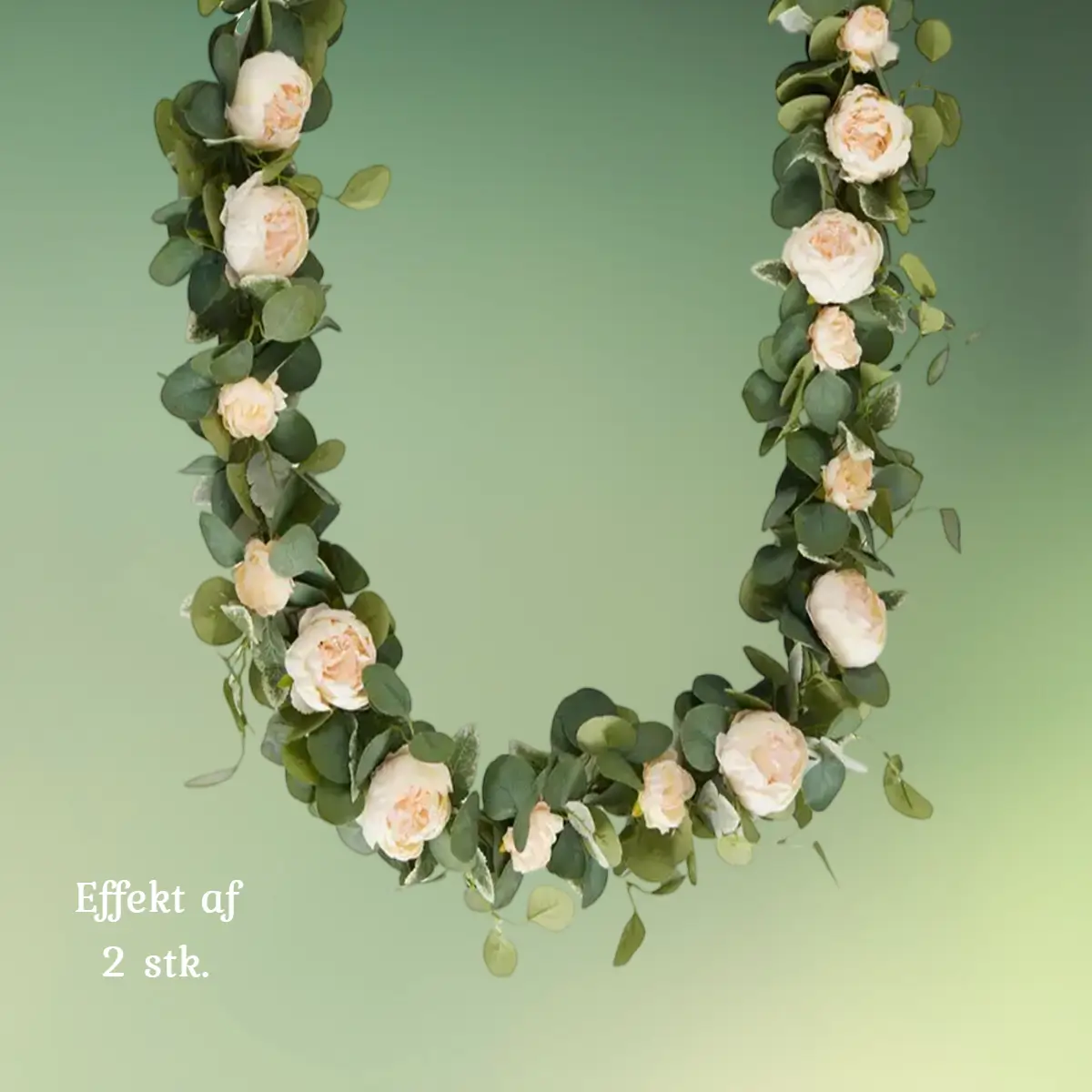 Kunstig blomsterranke med pæoner champagne farvet - bryllup