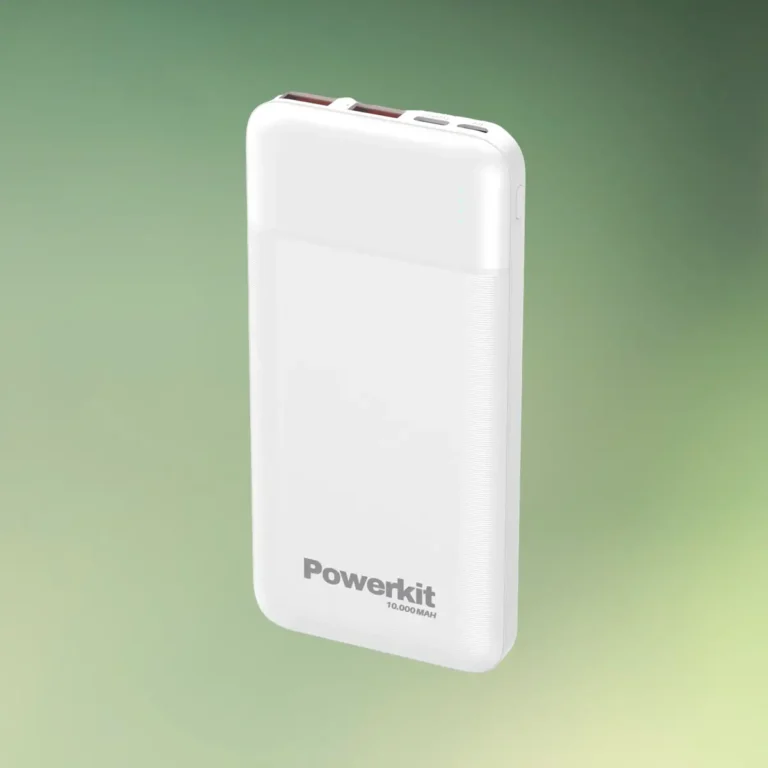 Powerbank med 2 USB-A porte | Hvid | Strøm til USB lyskæder mv. | 10.000 mAh | Powerkit