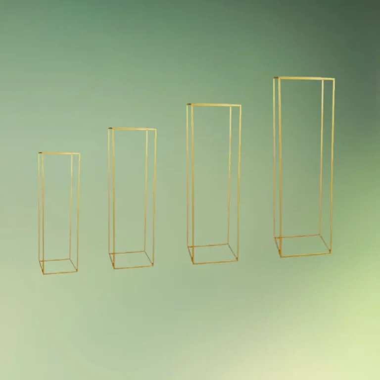 lej Dekorationsstativ sæt til blomster mv. | Rektangulære metalstativer | Guld | 4 stk.