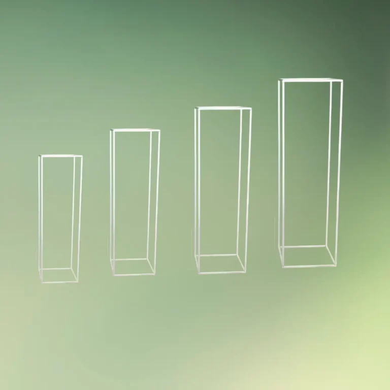 lej Dekorationsstativ sæt til blomster mv. | Rektangulære metalstativer | Hvid | 4 stk.