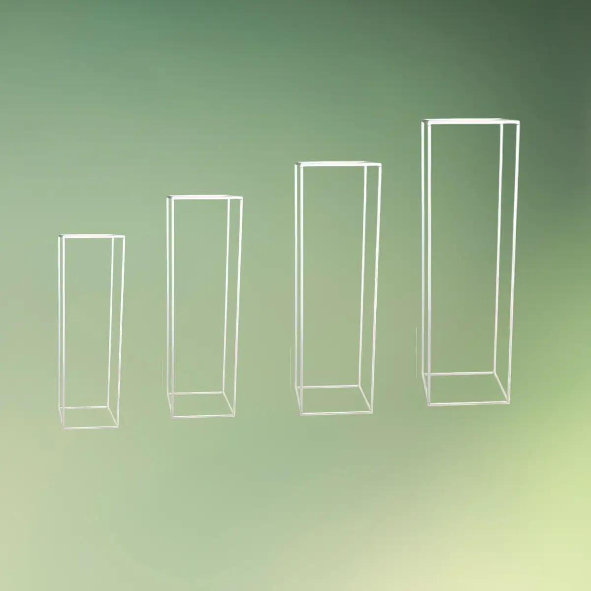 lej Dekorationsstativ sæt til blomster mv. | Rektangulære metalstativer | Hvid | 4 stk.