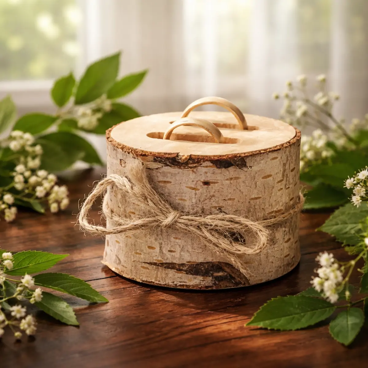 lej Ringholder i træ | Træholder til vielsesringe i birketræ