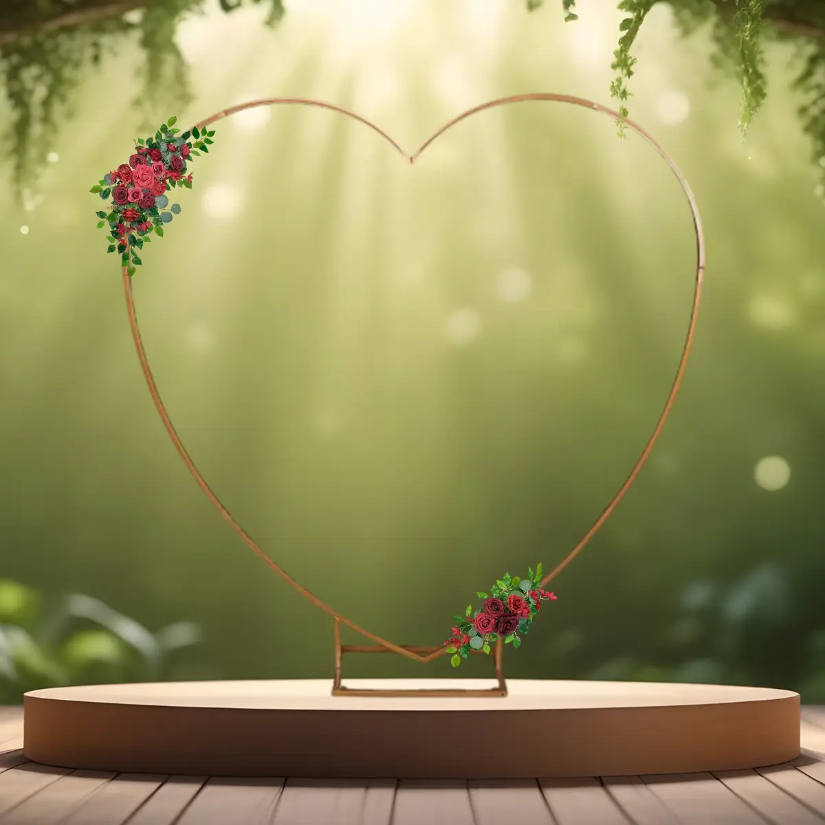 Kunstige blomster dekorationer | Blomster til buer og skilte | Rød på hjertebue