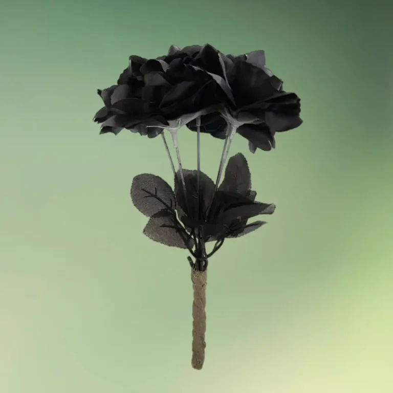 kunstig sort brudebuket med roser