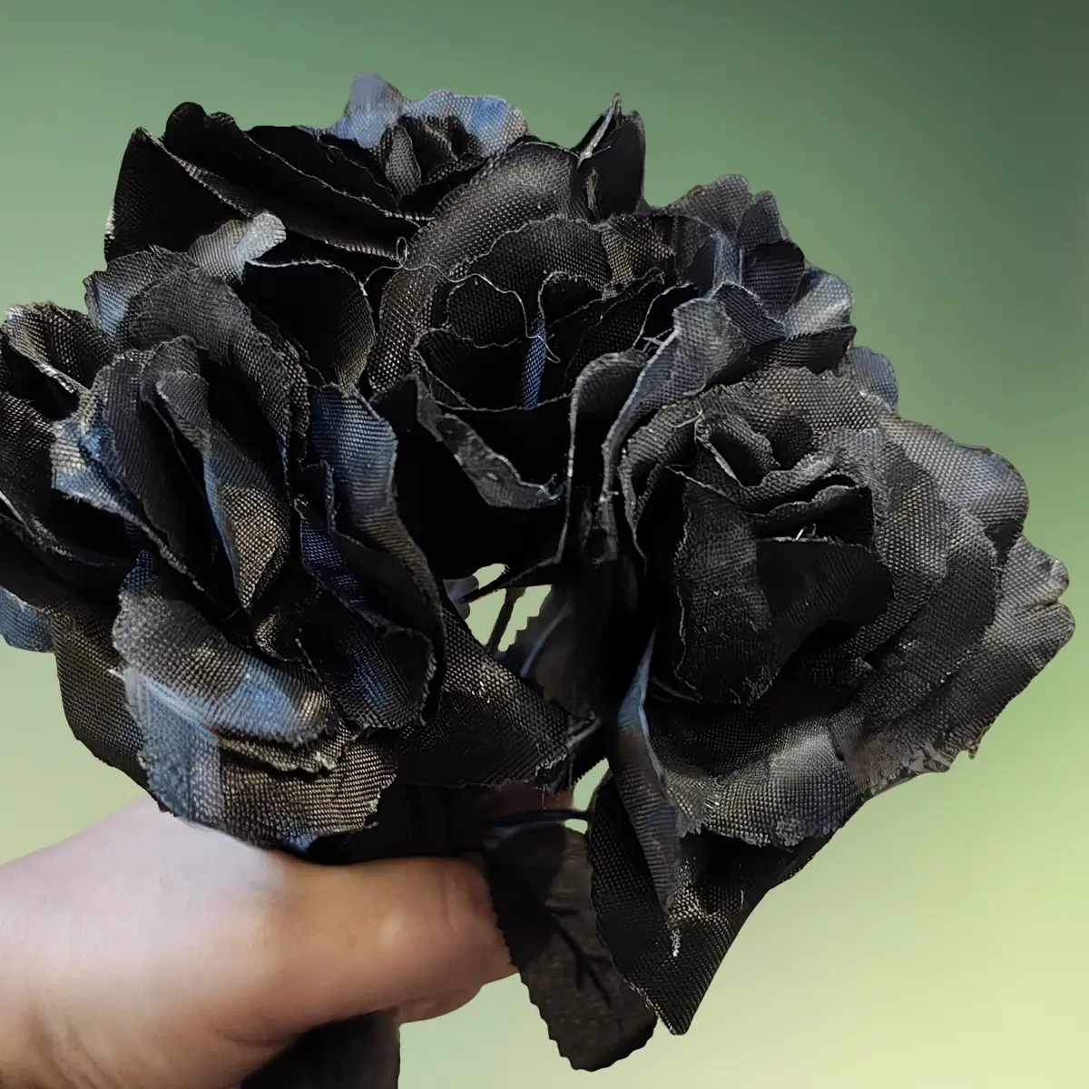 kunstig sort brudebuket med roser