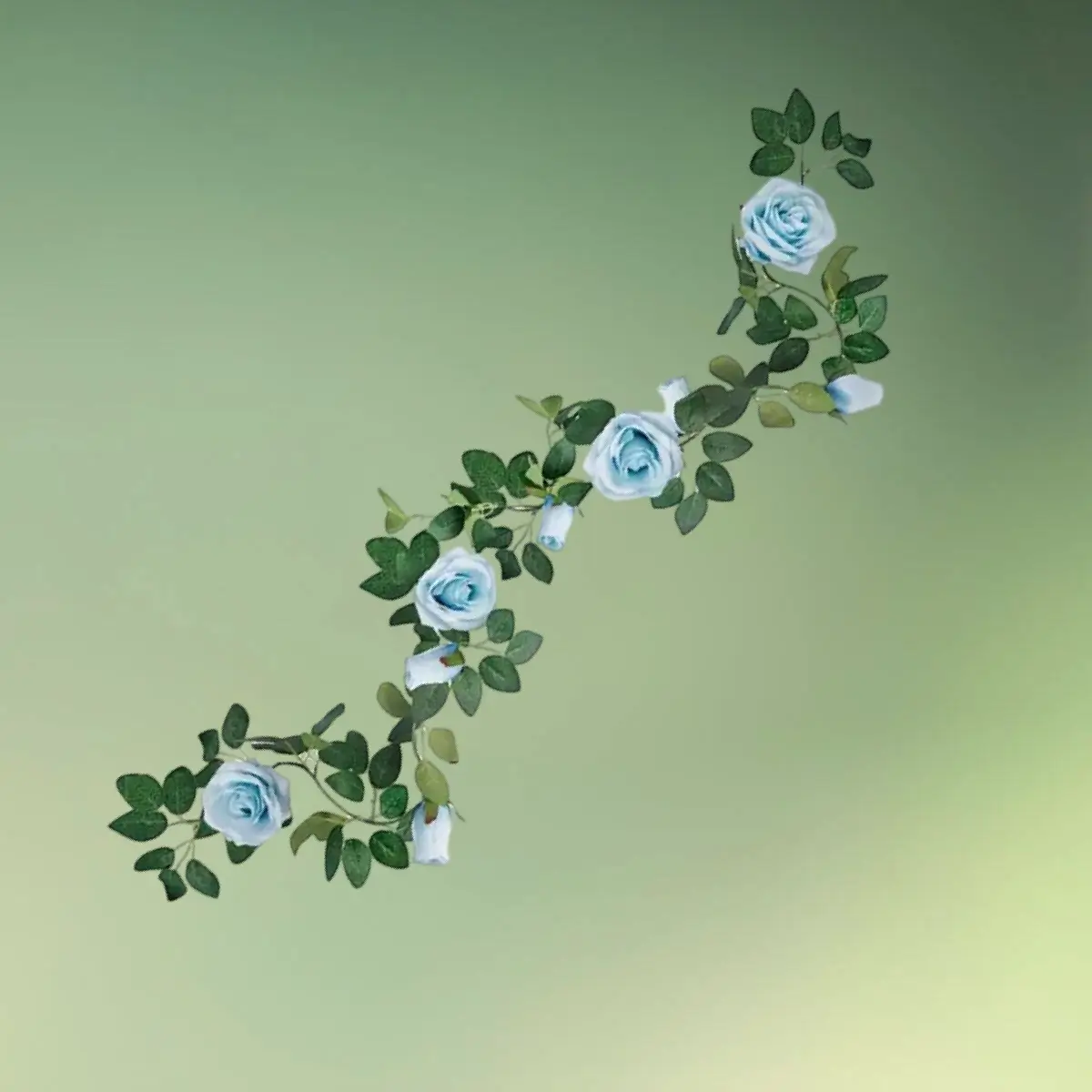 kunstig blomsterranke med lyseblå roser - blå roser