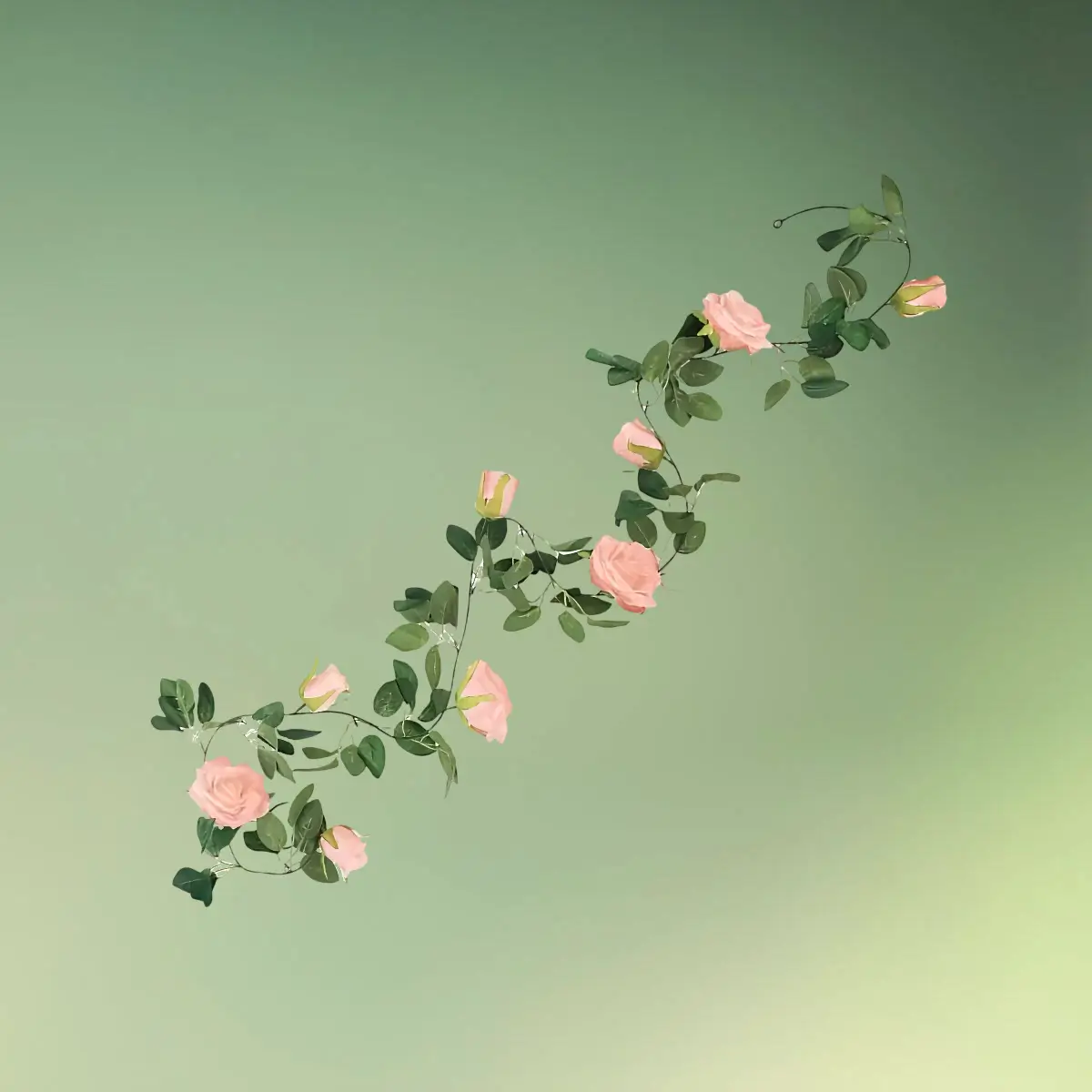 kunstig blomsterranke med lyserøde roser