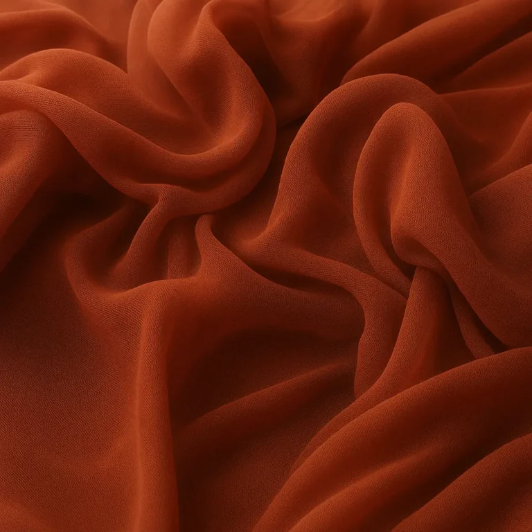 lej rustrødt chiffon stof stormasket