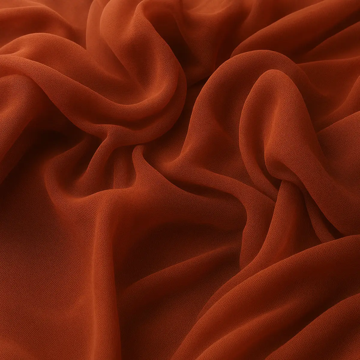 lej rustrødt chiffon stof stormasket