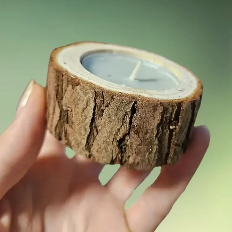 lej Rustik og naturlig fyrfadsstage i træ | Lysestage til almindelige / LED fyrfadslys |