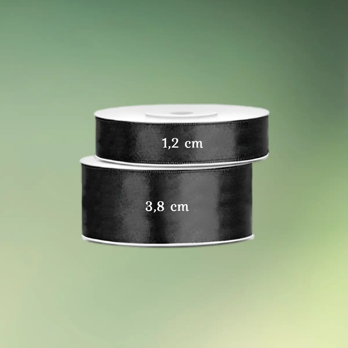 Satinbånd sort 3,8 og 1,2 cm