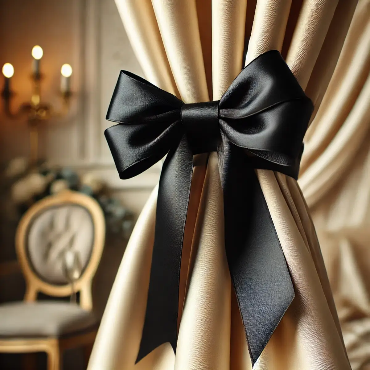 Satinbånd sort 3,8 cm x 25 m