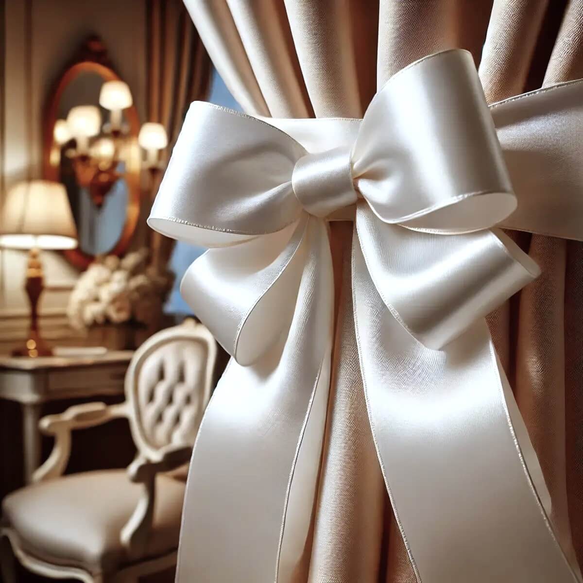 Satinbånd hvidt 3,8 cm x 25 m sløjfe