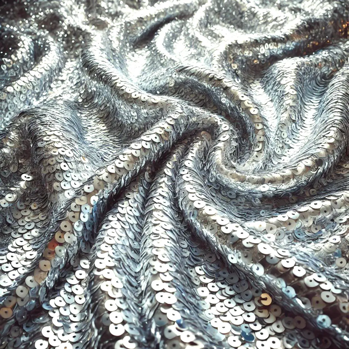 Lej sølv paillet mesh-stof polyester