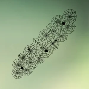 lej Sort Halloween blonde bordløber med spindelvæv og edderkopper