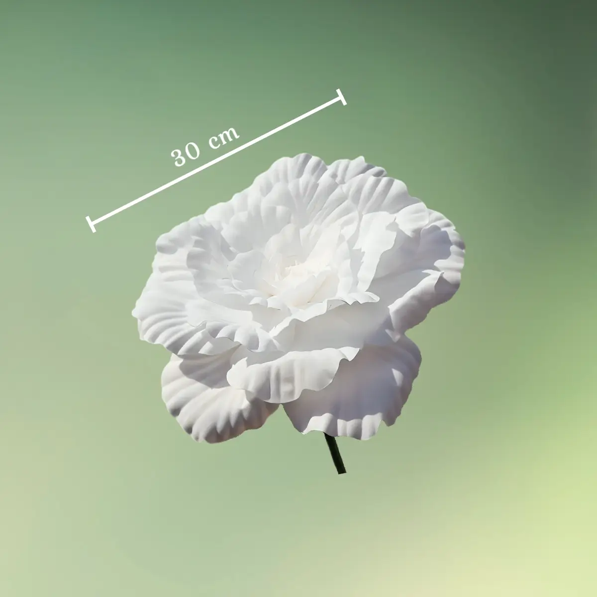 Stor 30 cm kunstig pæonblomst - hvid mål (1) stor pæon blomst 30 cm hvid