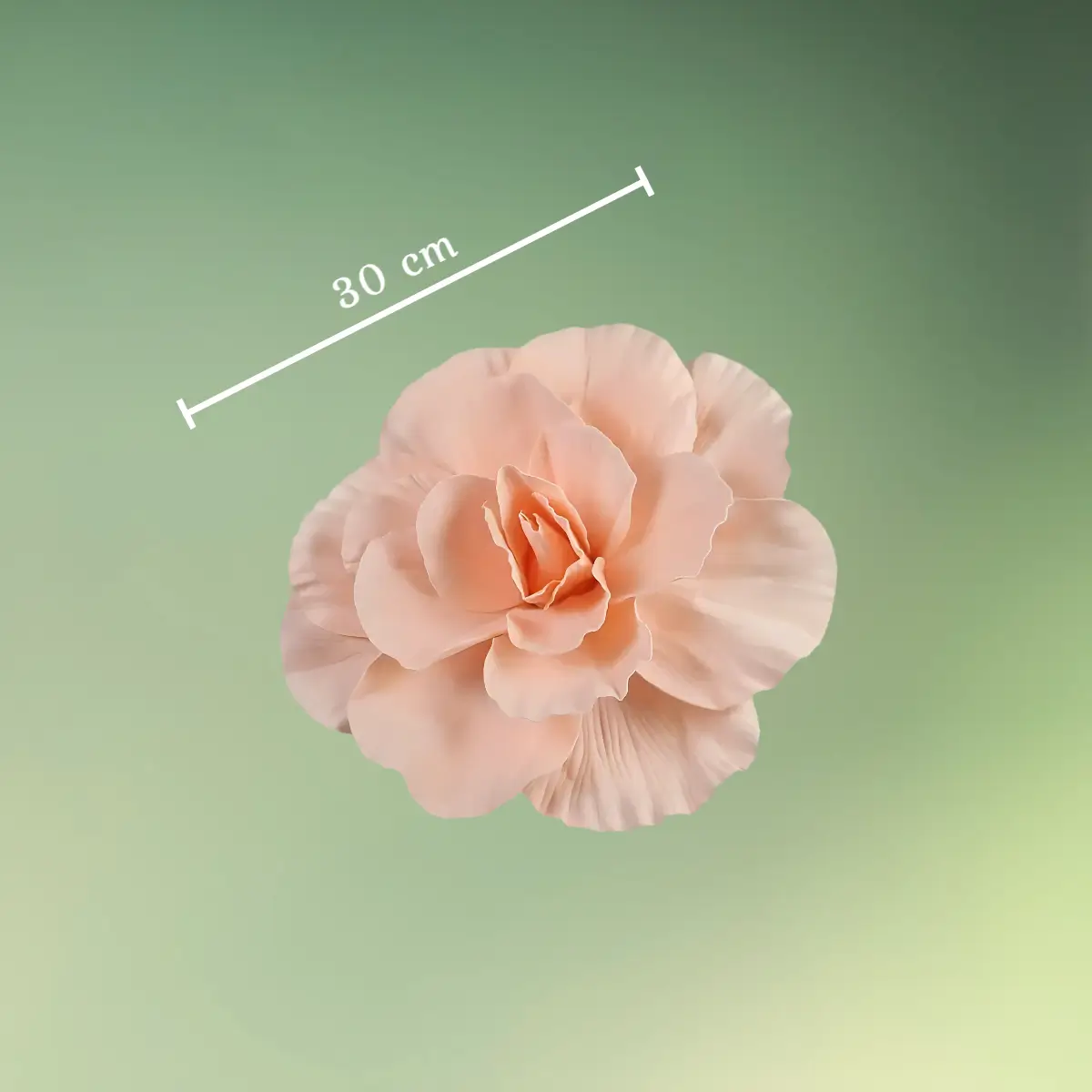 Stor 30 cm kunstig rose blomst - champagne mål (1) stor rose blomst 30 cm champagne / soft peach