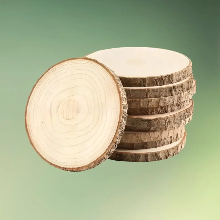 lej Træskiver i naturtræ | Rustik træ borddekoration | Vælg mellem flere str.