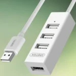 USB-A hub | 4 porte | Hvid | USB fordeler stik | Stik til USB lyskæder mv. | Unitek
