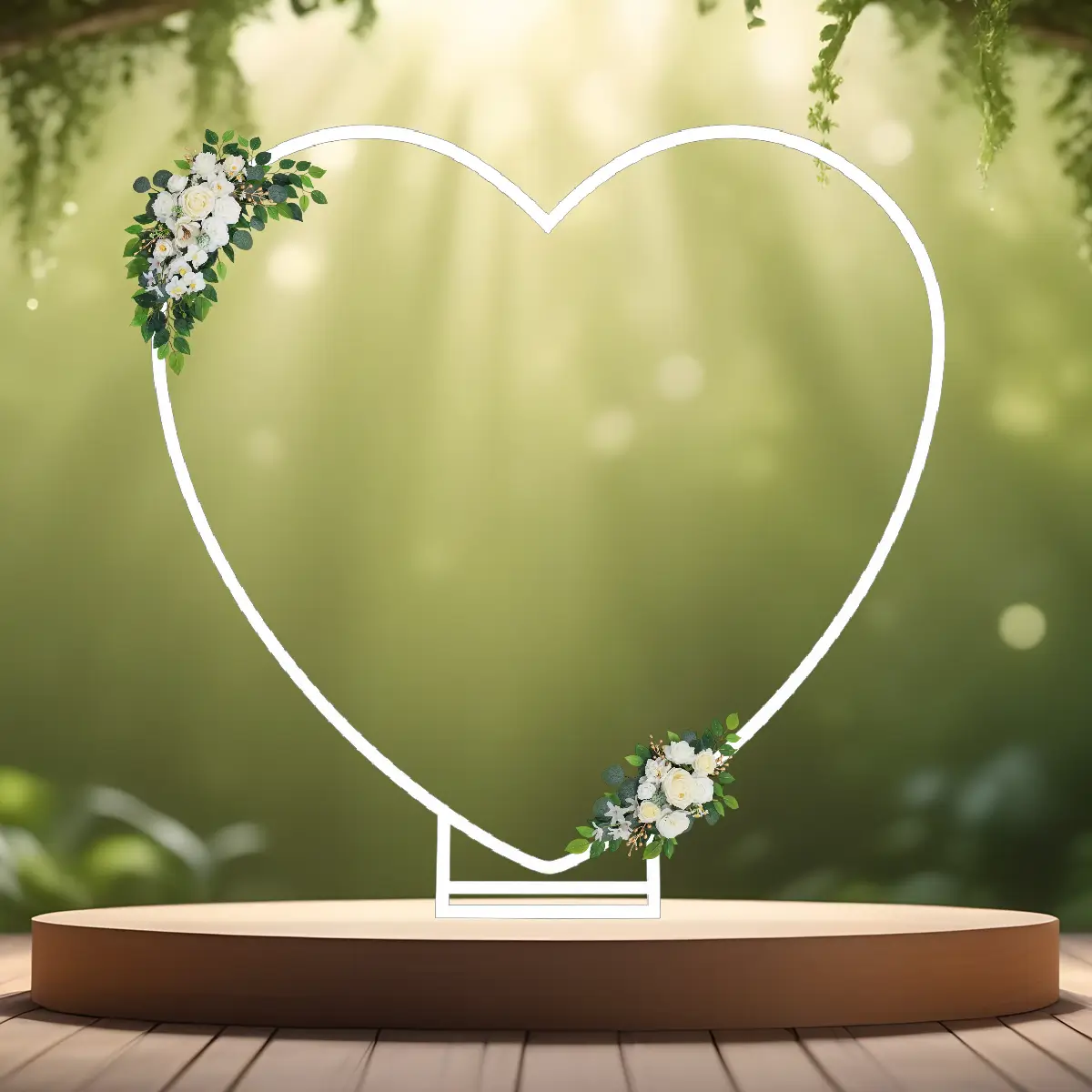 lej Vielsesbue - Backdrop hjerteformet hvid