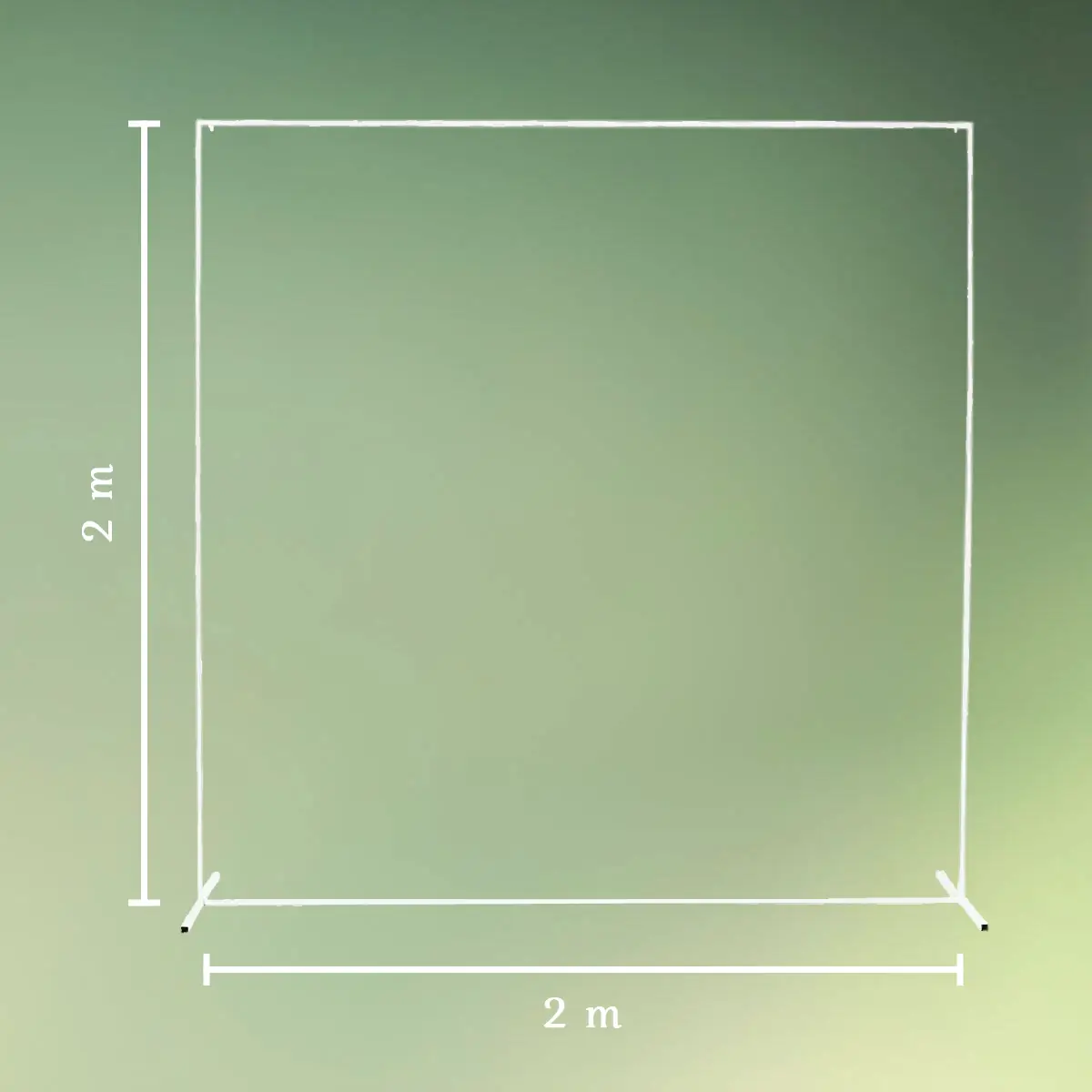 Vielsesbue kvadratisk hvid 2x2 m mål (1) lej Kvadratisk vielsesbue - backdrop stativ 2 m / 3x3 m - hvid