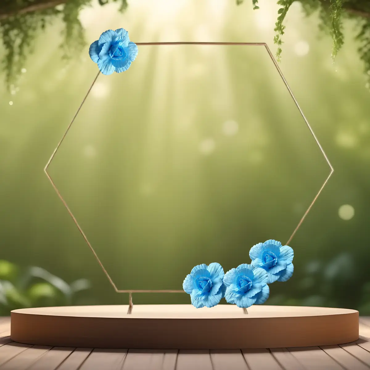 lej stor rose blomst 30 cm lyseblå