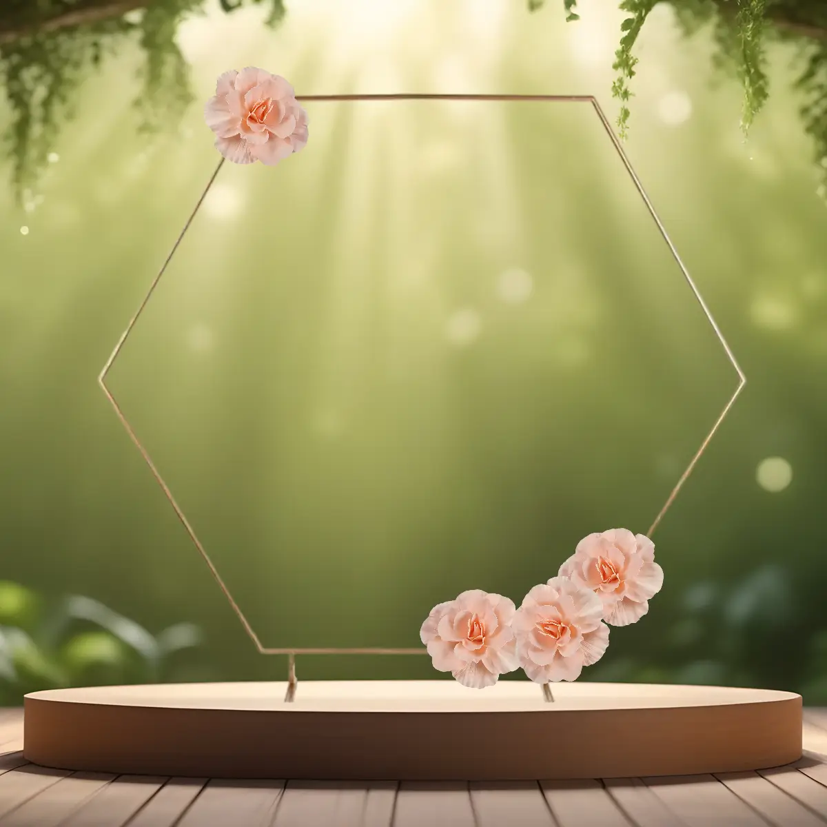 stor rose blomst 30 cm champagne / soft peach