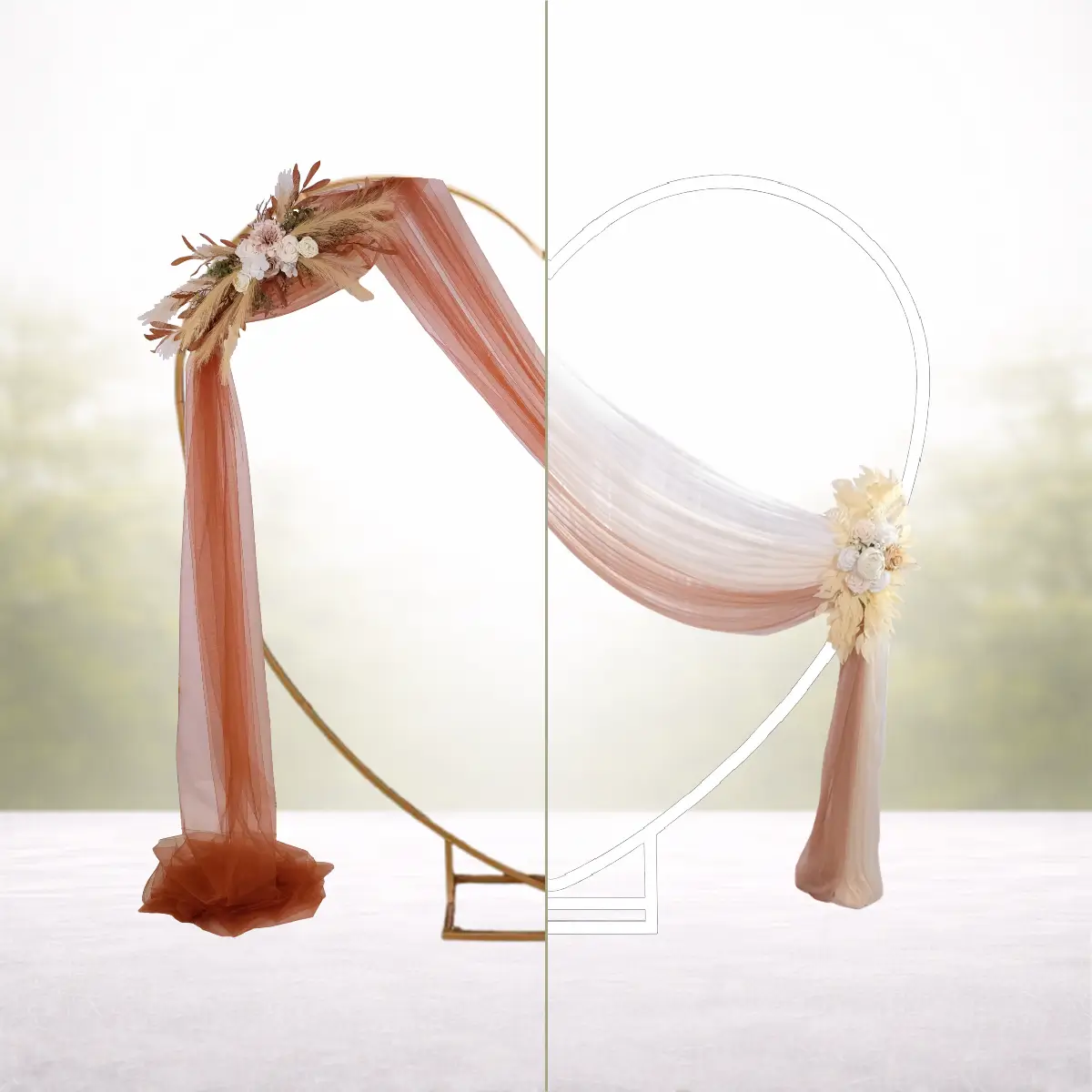 Warm rust - Classic Neutral - hjerteformet split hvid (1) Warm rust - Classic Neutral - hjerteformet split billede