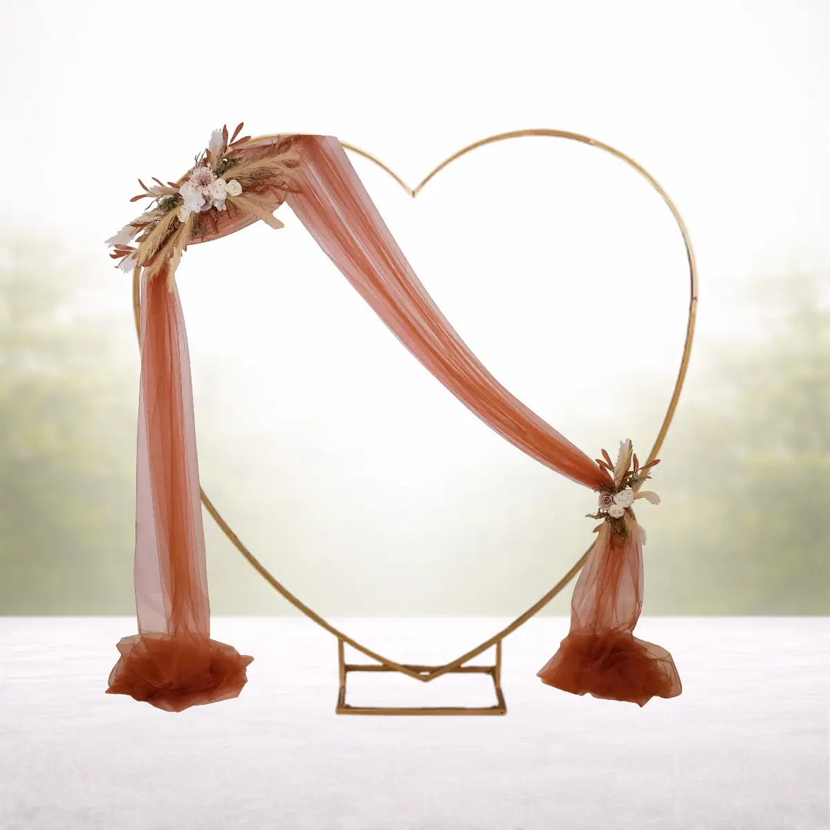 Warm rust på hjerteformet guld bue hvid (1) lej pakke Warm rust på hjerteformet guld bue