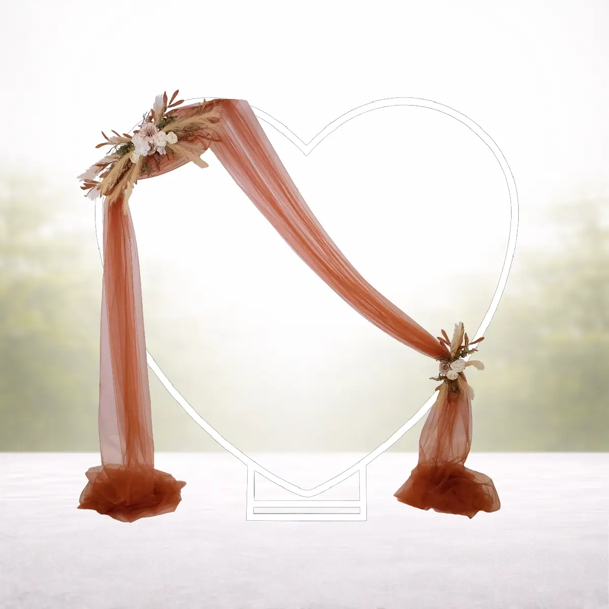 Warm rust på hjerteformet hvid bue hvid (1) lej pakke Warm rust på hjerteformet hvid bue