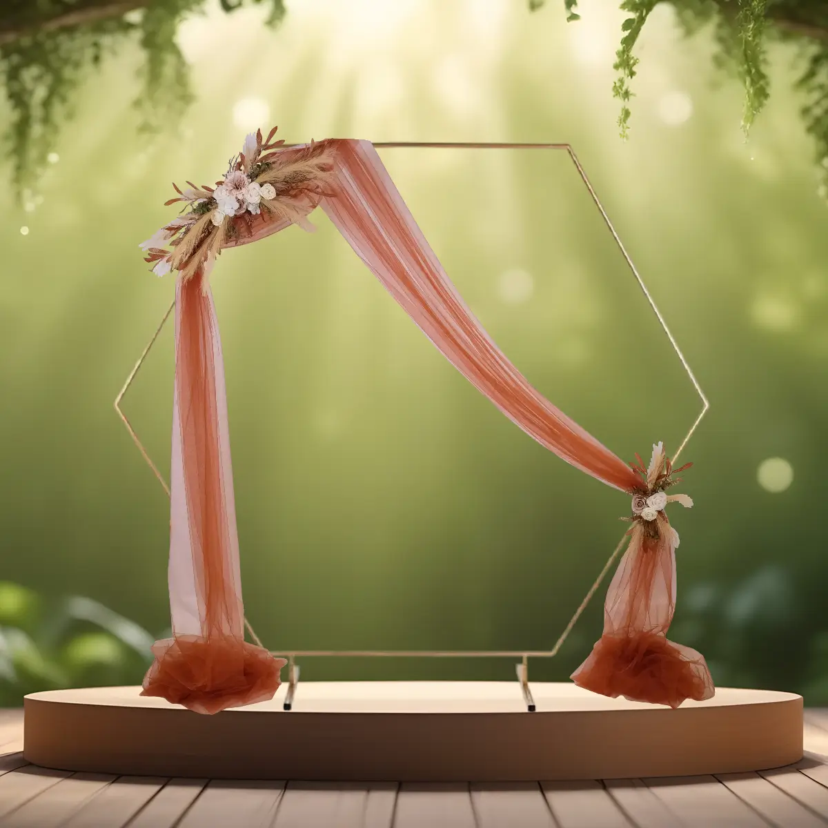 lej pakke Warm rust på sekskantet guld bue