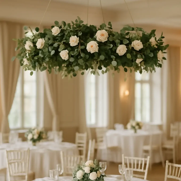 blomsterkrans over bord