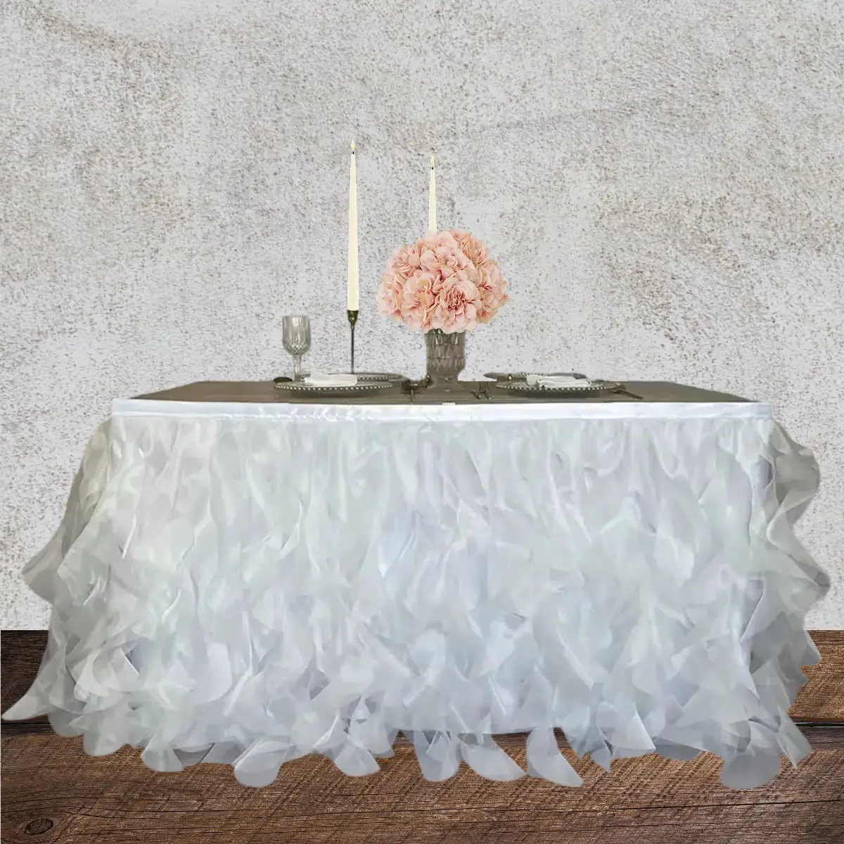 bord nederdel i tyl - bordskørt tutu - hvid - bryllup