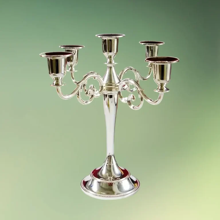 lej Femarmet lysestage sølvfarvet