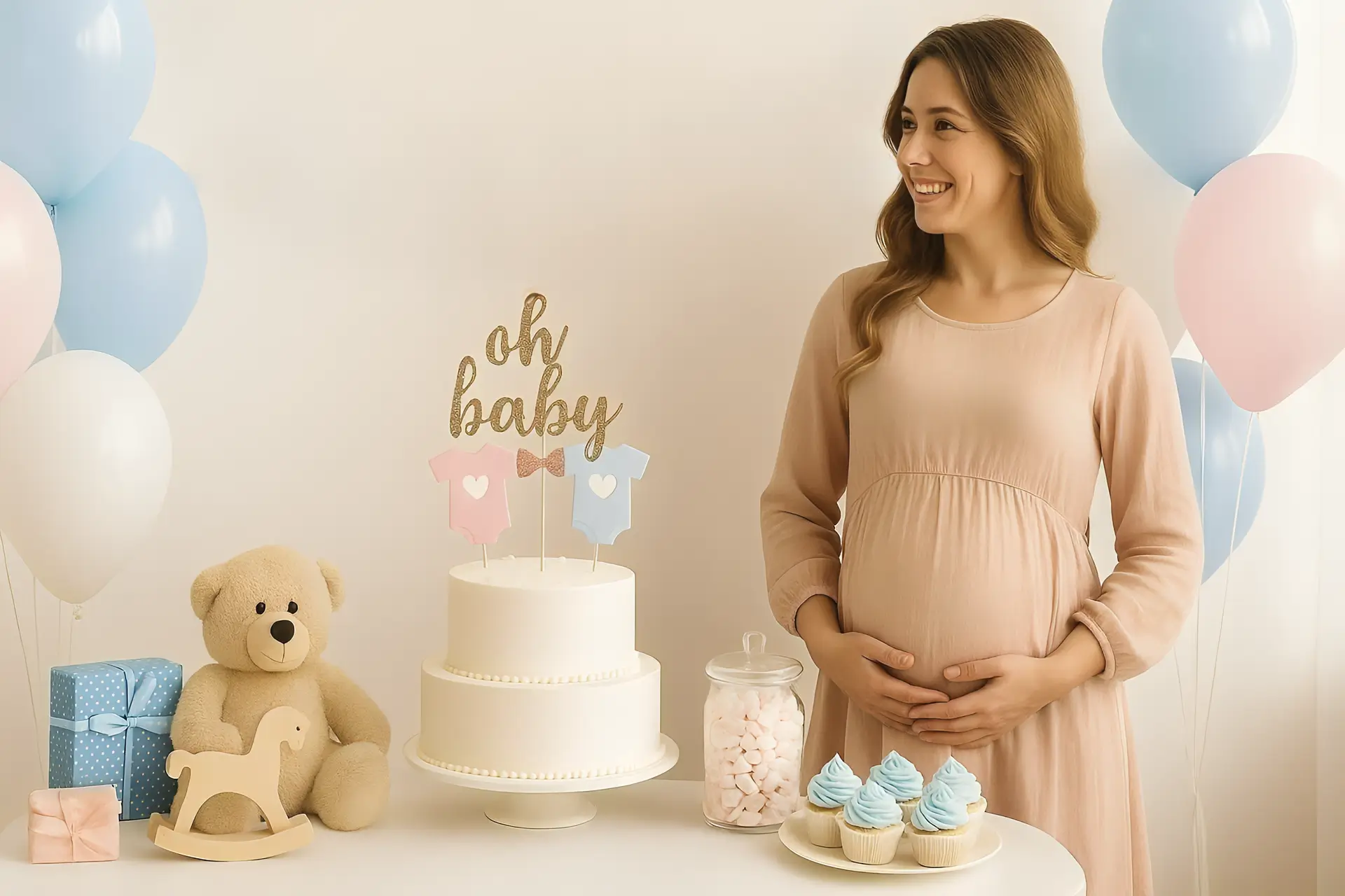 lej pynt til genter reveal og babyshower