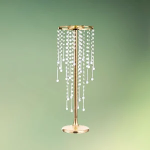 lej Centerpiece stativ med akryl krystaller | Guld dekorationsstativ | 55 cm