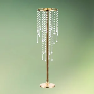 lej Centerpiece stativ med akryl krystaller | Guld dekorationsstativ | 75 cm