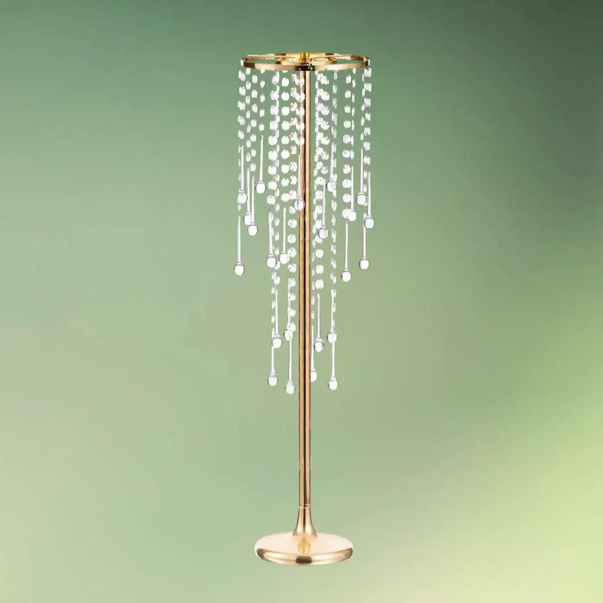 lej Centerpiece stativ med akryl krystaller | Guld dekorationsstativ | 75 cm