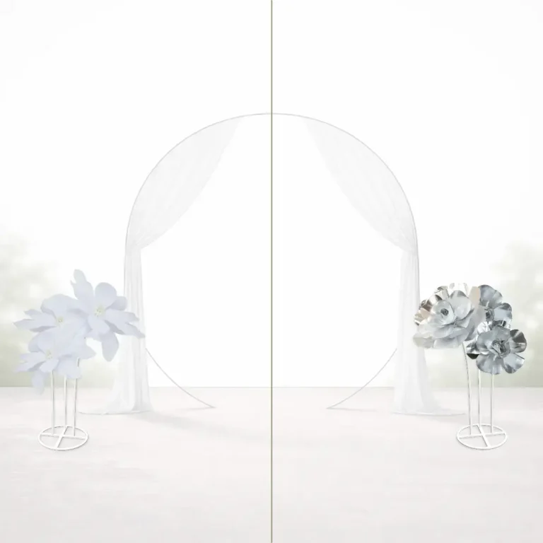 hvide kæmpeliljer - sølv kæmperoser split billede