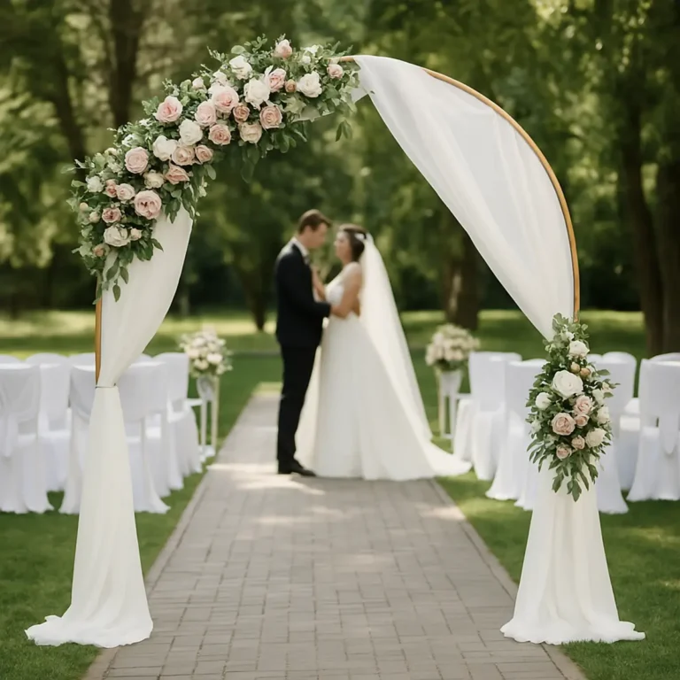 indgangsbue - vielsesbue portal - 2,4x2,1 m - guld - bryllup