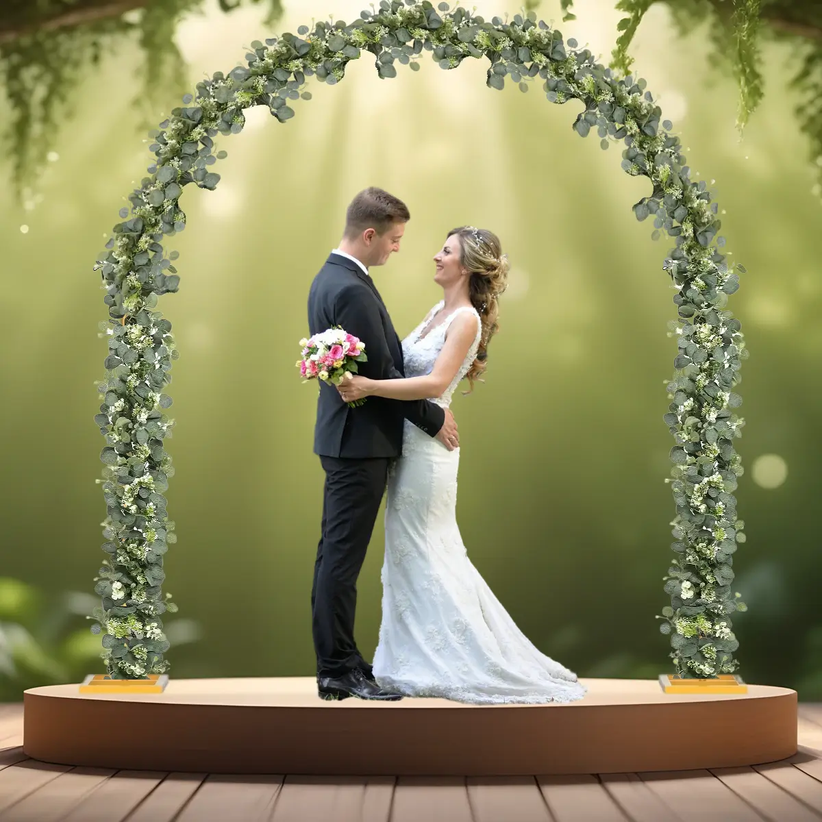 indgangsbue - vielsesbue portal - 2,4x2,1 m - guld