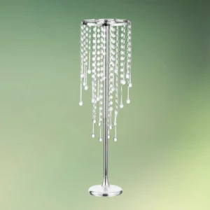 Centerpiece stativ med akryl krystaller | Sølv dekorationsstativ | 75 cm
